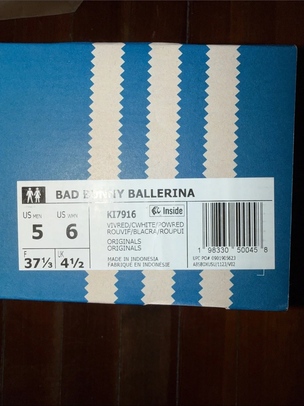 adidas ballerina sneaker bad bunny flamboyan red with cream stripes